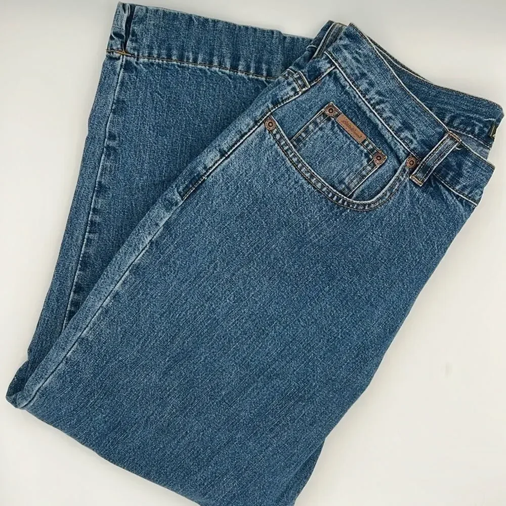 Eddie Bauer Capri blue jeans cotton denim straight leg pants size 10 - Picture 1 of 11
